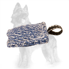 Compact French Linen German-Shepherd Bite Tug with Small Loop