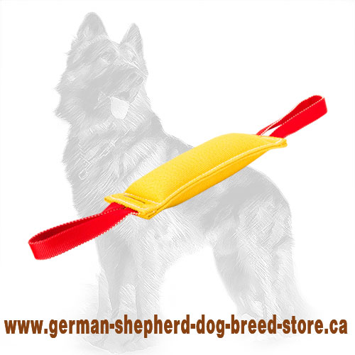 Small French Linen German-Shepherd Bite Tug with Two Handles