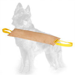 Large Leather German-Shepherd Bite Tug with 2 Handles