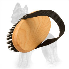 Wooden German-Shepherd Brush with Nylon Handle