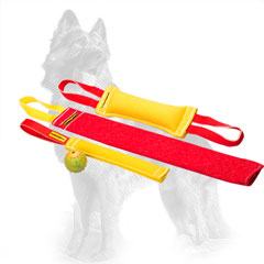 Training German-Shepherd Set of Three French Linen Bite Tugs and Ball