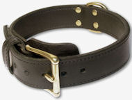 Leather Working Dog Collar for GERMAN SHEPHERD-2 ply collar