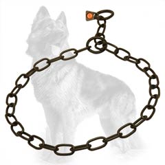 German-Shepherd Fur Saver Collar Black with 2 Rings and Herm Sprenger Label