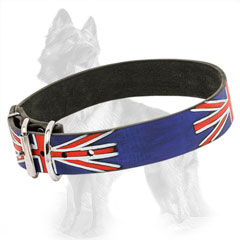 Buckle Leather German-Shepherd Collar with British Painting