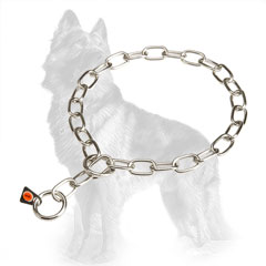 German-Shepherd Fur Saver Stainless Steel with 2 Rings and Herm Sprenger Label