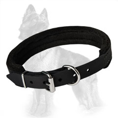 Comfortable Leather German-Shepherd Dog Collar Pleasant  For Skin Around Neck