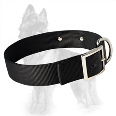 Nylon German-Shepherd Dog Collar With Nickel Covered  Fittings