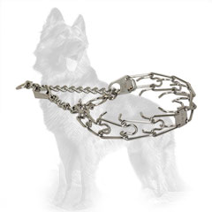 German-Shepherd Pinch Collar with Prongs 3mm in diameter