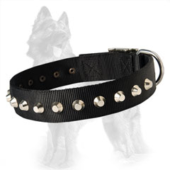 German-Shepherd Two Ply Nylon Dog Collar Hand Stitched