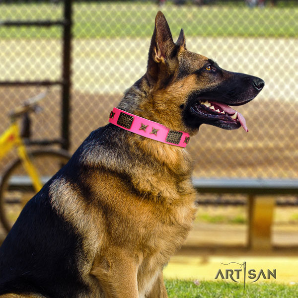 German-Shepherd perfect fit collar with stylish decorations for your dog