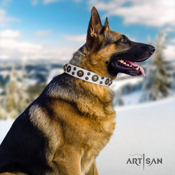 German-Shepherd handmade collar with amazing adornments for your dog