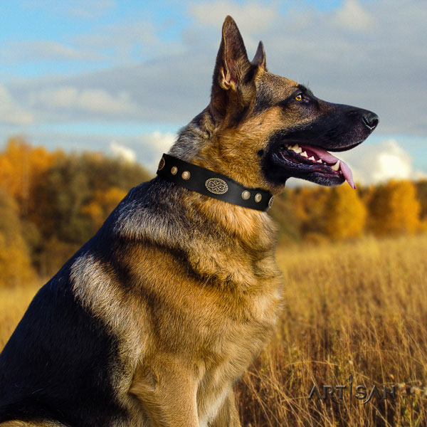 German-Shepherd convenient collar with awesome decorations for your pet
