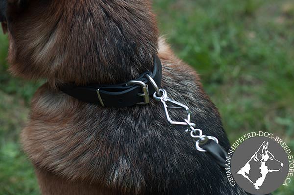 Strong Leather German-Shepherd Collar with Traditional Buckle