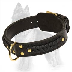 German-Shepherd Decorated Leather Collar