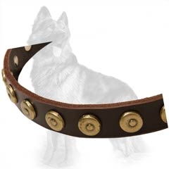 German-Shepherd Studded Leather Collar