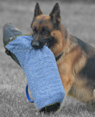 Dog bite sleeve cover made of French linen with handle