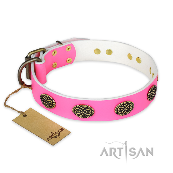Significant genuine leather dog collar for daily use