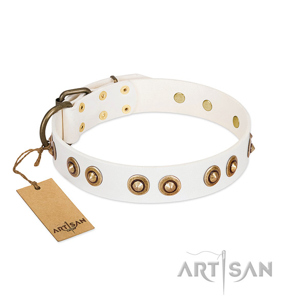 Exquisite full grain genuine leather collar for your canine