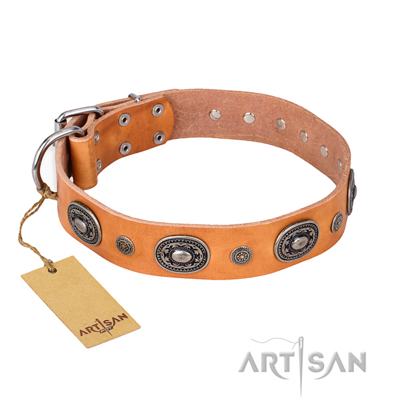 Soft full grain natural leather collar created for your dog