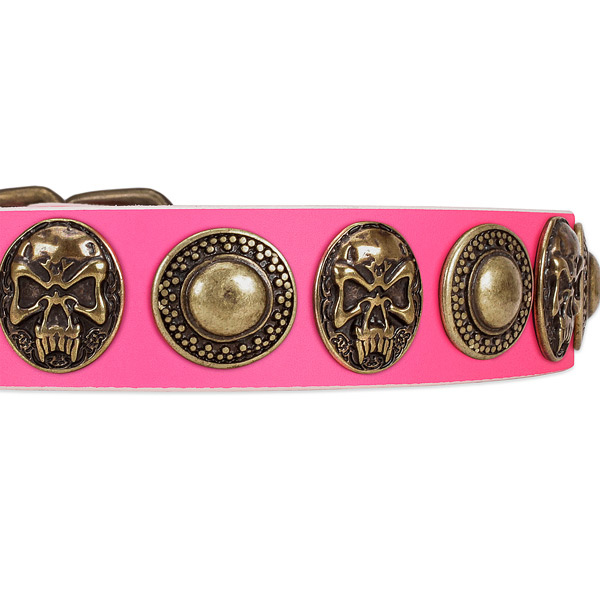 Durable hardware on full grain natural leather dog collar for your four-legged friend