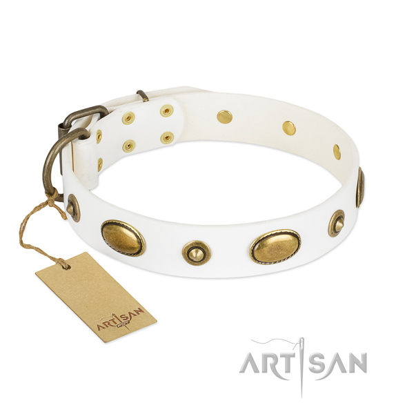 Awesome full grain natural leather collar for your dog