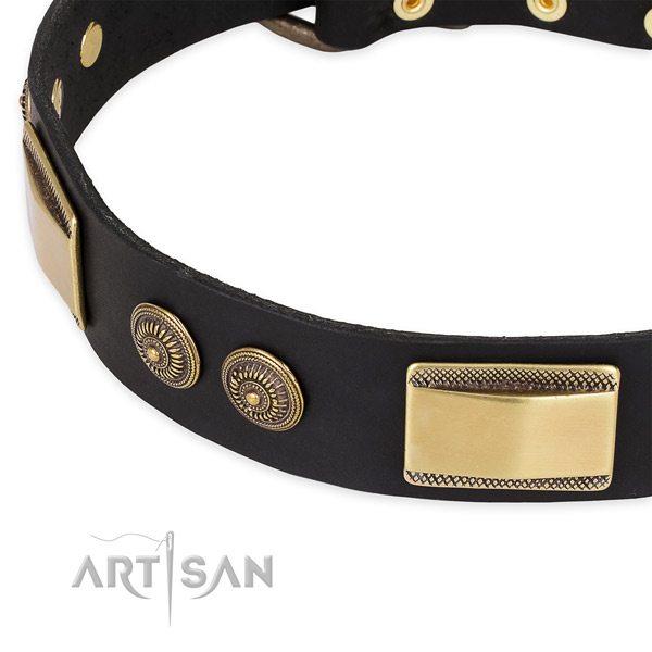 Exquisite natural genuine leather collar for your beautiful pet