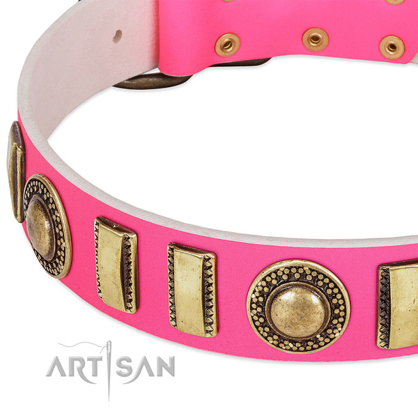 Best quality full grain natural leather dog collar for your attractive dog
