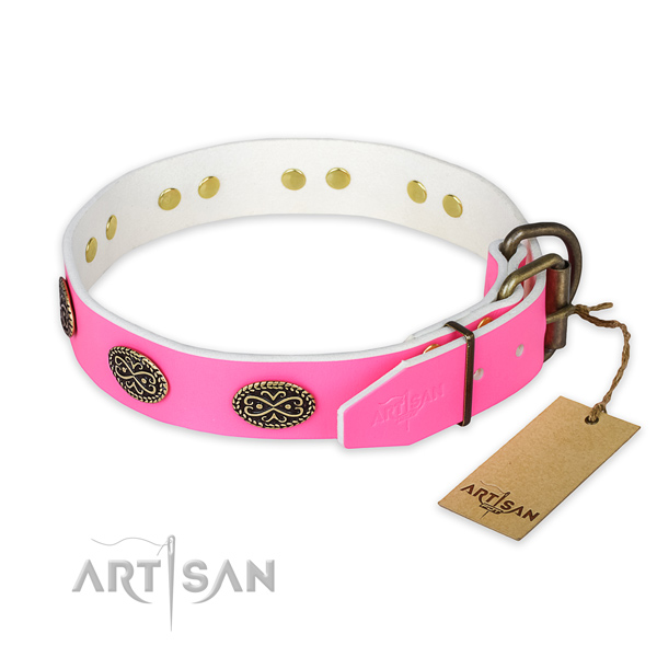 Corrosion resistant buckle on comfy wearing dog collar