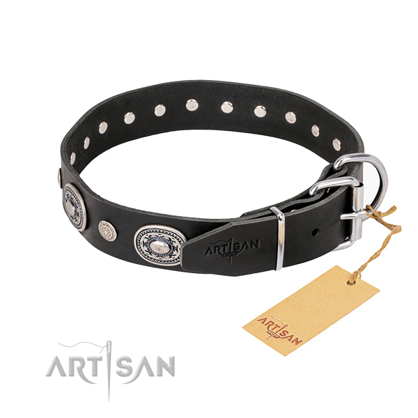 Best quality leather dog collar crafted for everyday walking