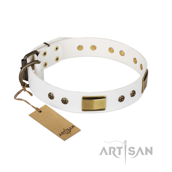 Inimitable full grain natural leather collar for your dog