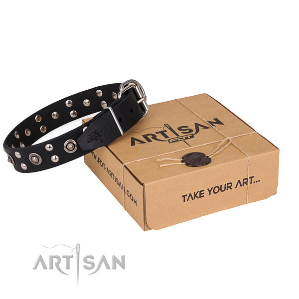 Easy wearing dog collar with Exquisite corrosion resistant decorations