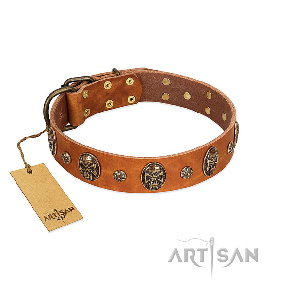 Significant full grain genuine leather collar for your canine