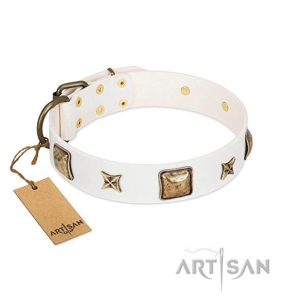 Top notch leather dog collar for handy use