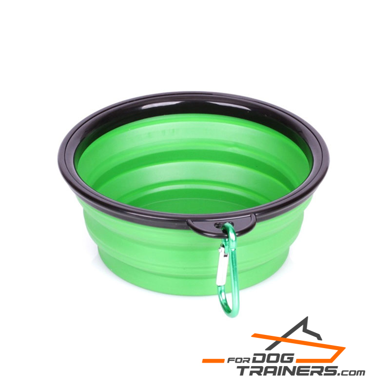Green Abyss Collapsible Polymer Dog Bowl Small Size KA41 1098 Polymer bowl for dog German Shepherd Harnesses German Shepherd Muzzles German Shepherd Collars Dog Leashes German Shepherd Equipment Prong...