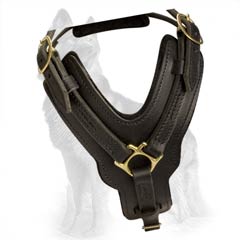 Comfy Y-Shape Leather German-Shepherd Dog Harness