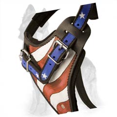 American Pride Painted Chest Plate of German-Shepherd Harness