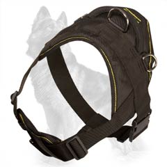 Nylon German-Shepherd Harness with Wide Back Plate