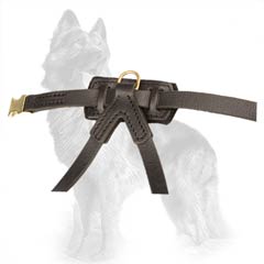Felt Padded German-Shepherd Puppy Harness With Brass Fittings