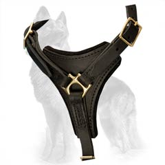 Tracking Leather German-Shepherd Dog Harness With Brass  Fittings