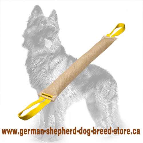 Jute German Shepherd Bite Tug with 2 Handles for Training Young Dogs