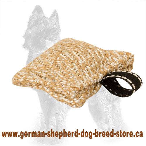 Compact Jute German Shepherd Bite Tug with Small Loop