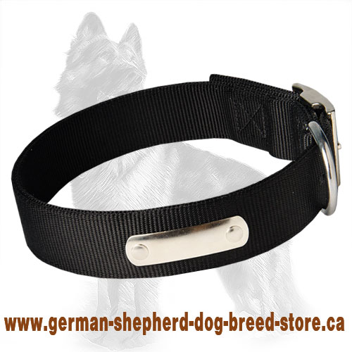 2 Ply Nylon German Shepherd Dog Collar With ID Tag