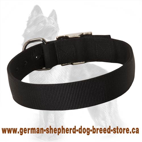 Nickel Plated Hardware Nylon Collar for German Shepherd