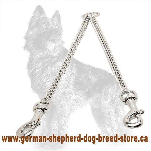 Herm Sprenger Chain Coupler Chrome Plated for Walking 2 German Shepherds