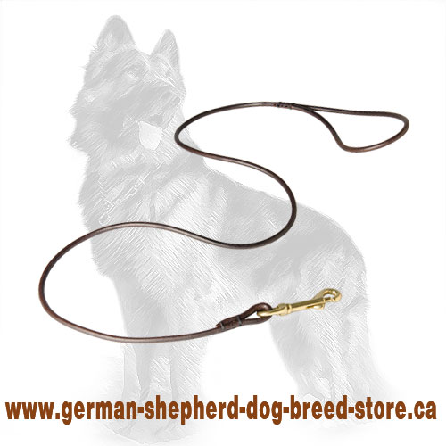 Round Leather German Shepherd Leash 6 mm Wide