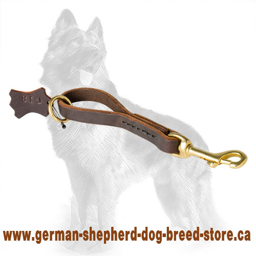 Pull Tab Leather German Shepherd Leash/Handle with Floating Ring
