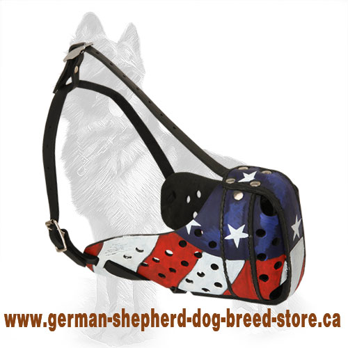 American Pride Painted Leather German Shepherd Muzzle