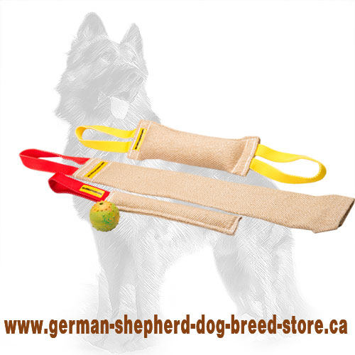 Jute German Shepherd Training Set of 3 Bite Tugs with Ball Absolutely Free