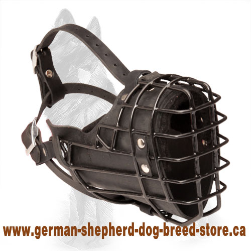 German Shepherd Winter Metal Cage Dog Muzzle Fully Padded