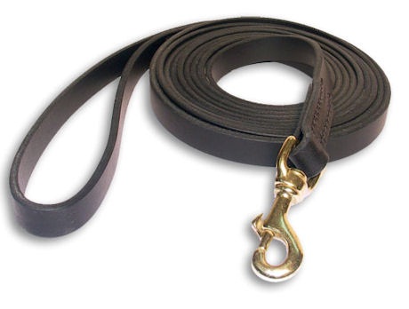 Tac-Black Leather Classic Agitation Leads for German-Shepherd